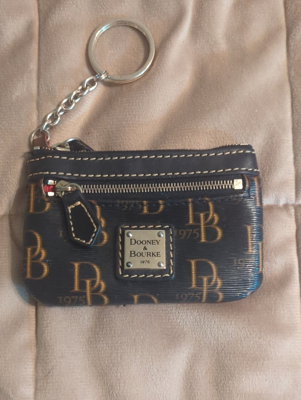 Dooney & Bourke Black Logo Change Purse Key Pouch